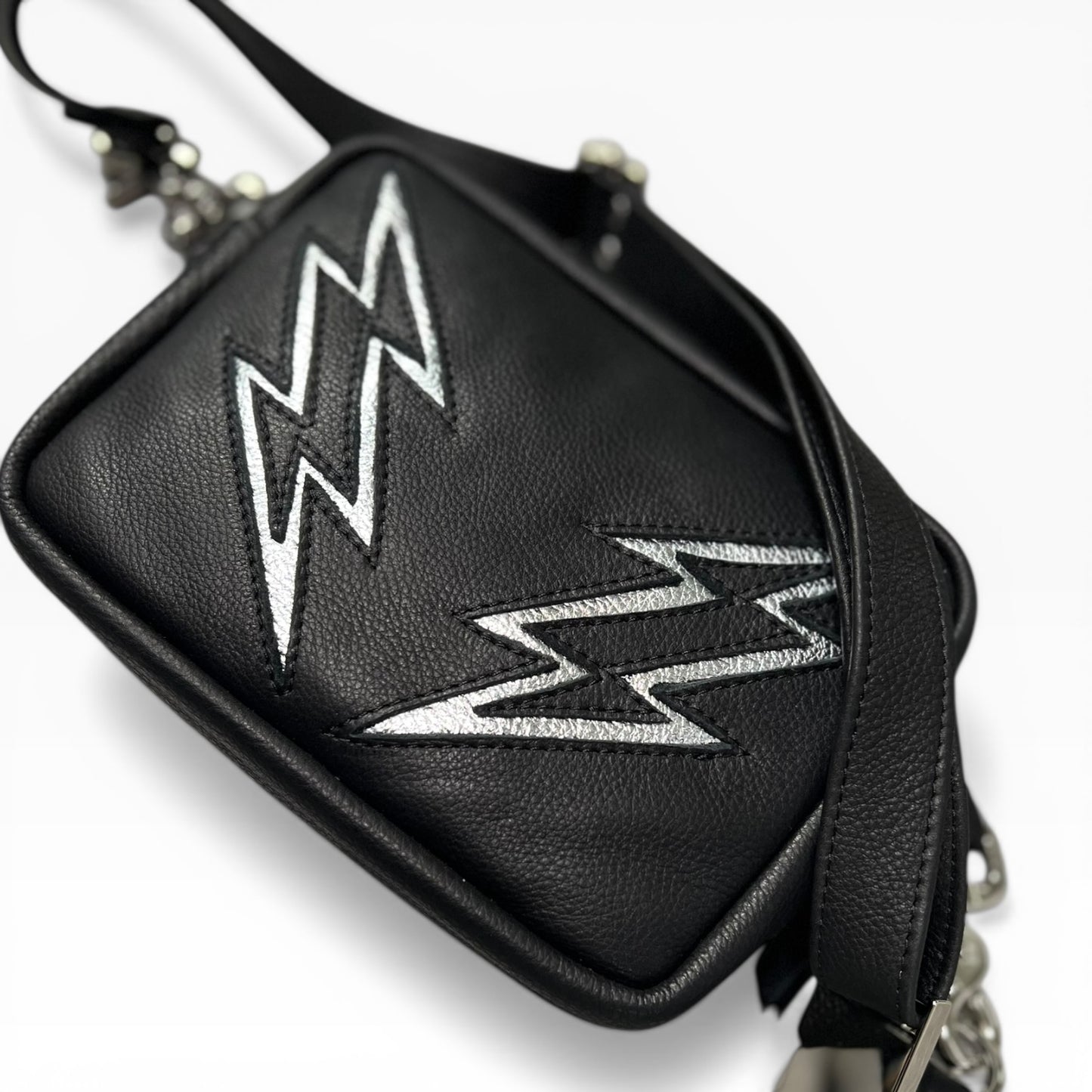 High Voltage Belt Bag - Black and Silver