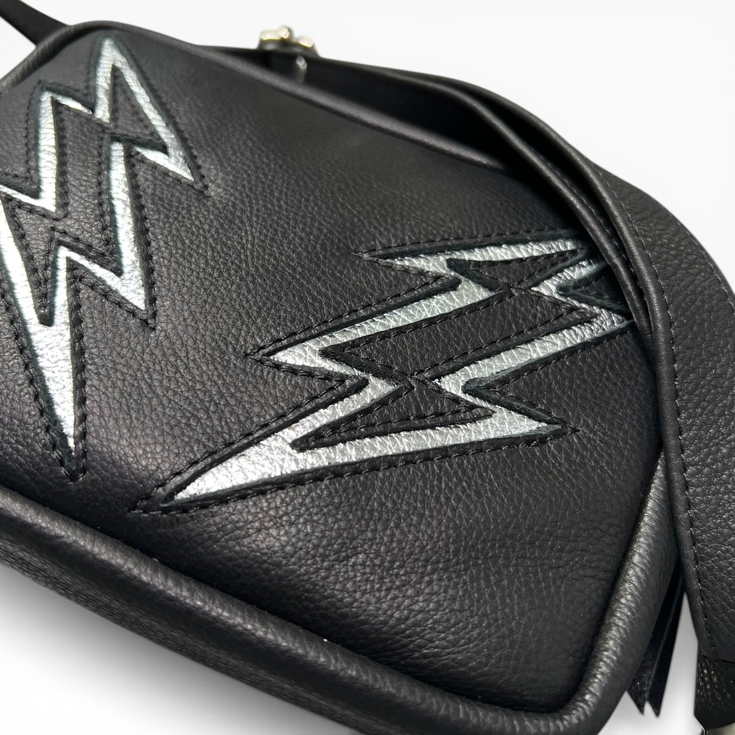High Voltage Belt Bag - Black and Silver