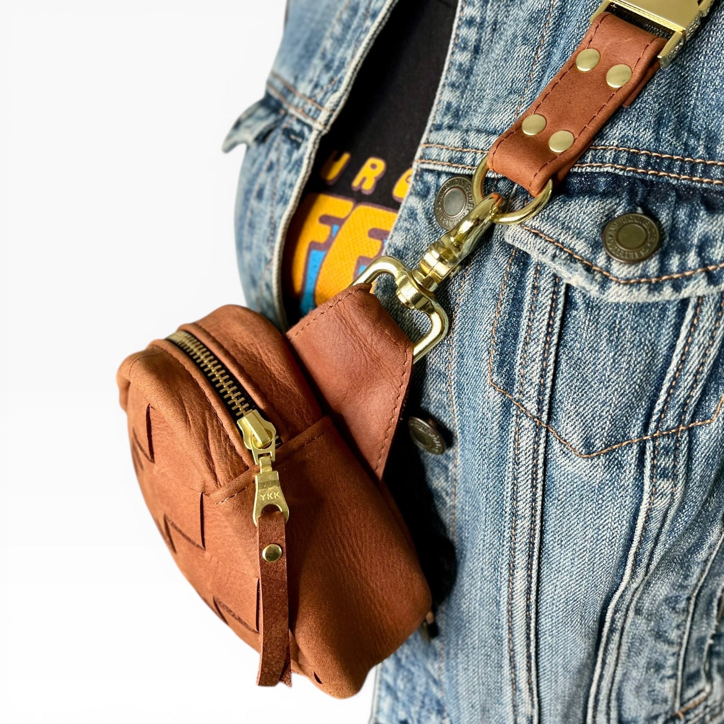 Angle Weave Belt Bag - Tan