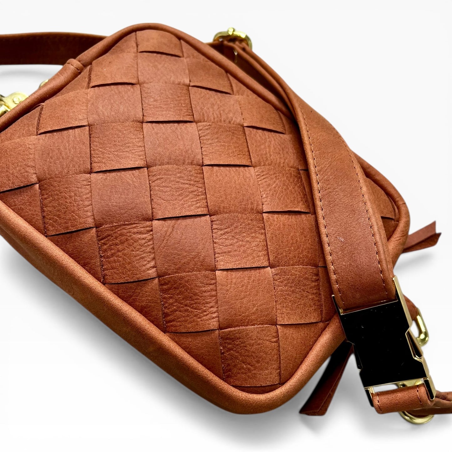 Angle Weave Belt Bag - Tan