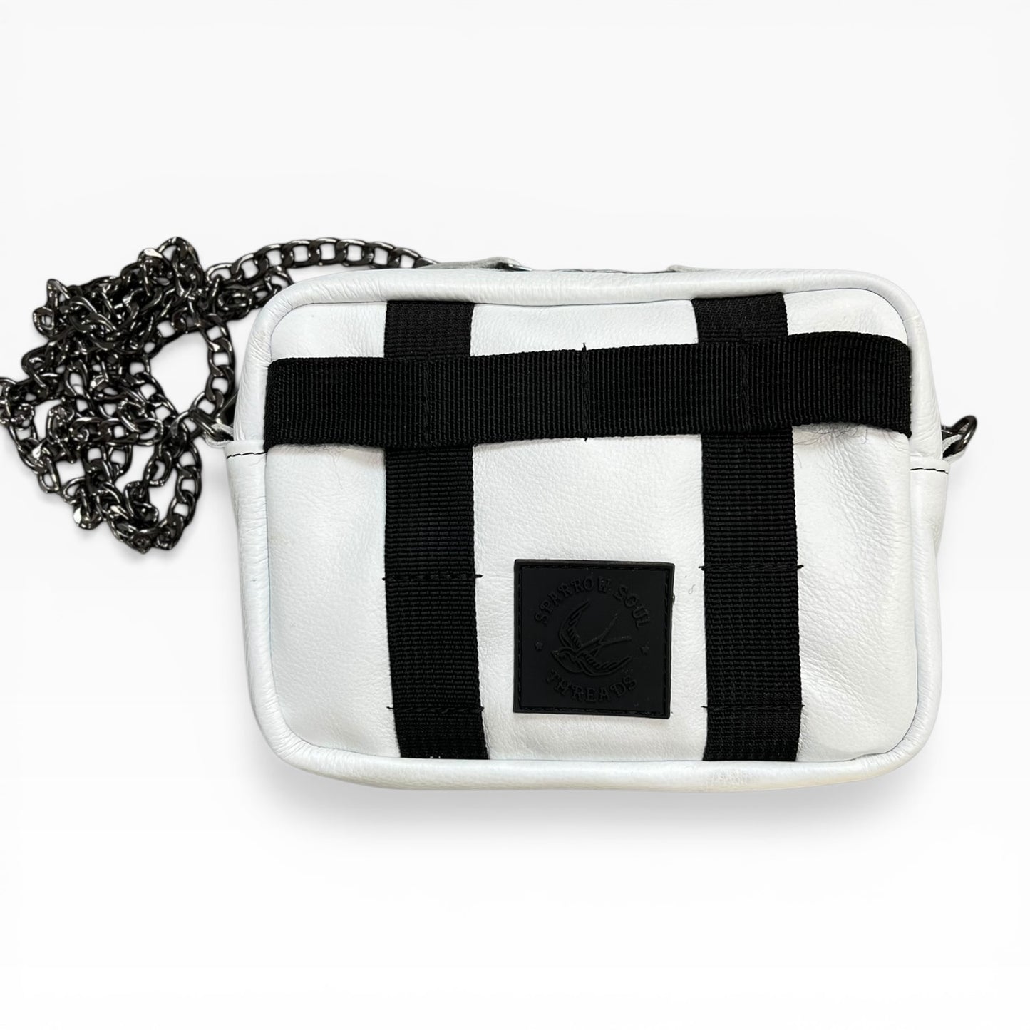 Diamond Stitch Bar Bag White