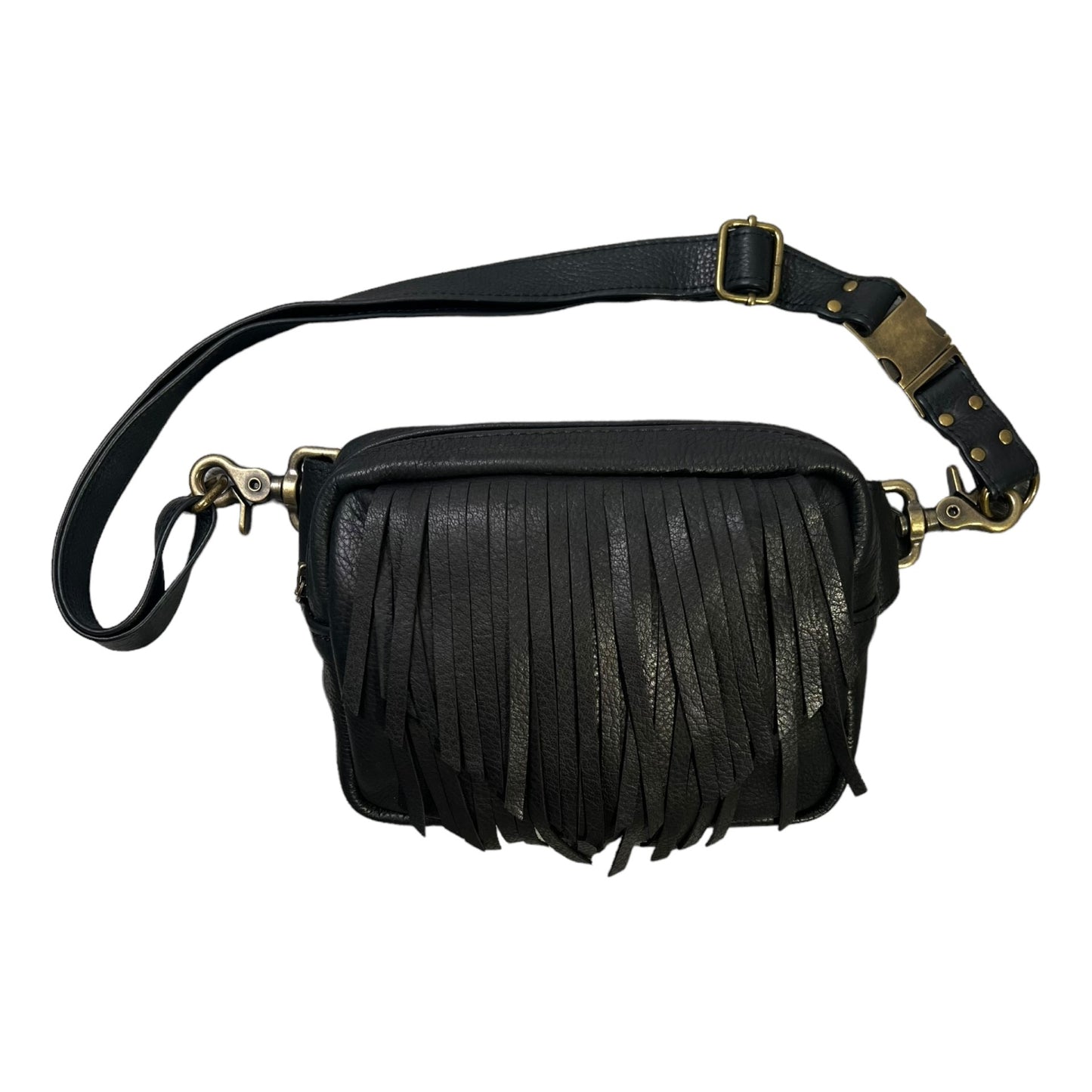 Fringe Belt Bag - Black